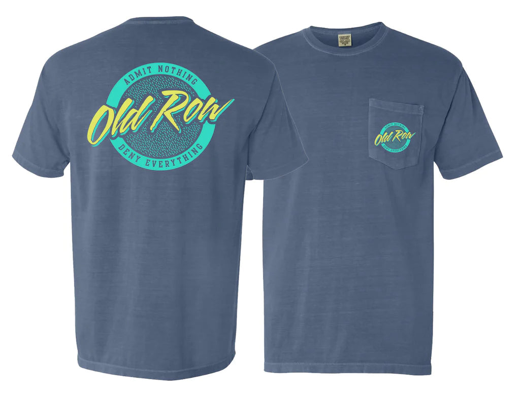 OLD ROW Men's Tees BLUE JEAN / S Old Row Circle Logo Short Sleeve T-Shirt || David's Clothing WROW3016