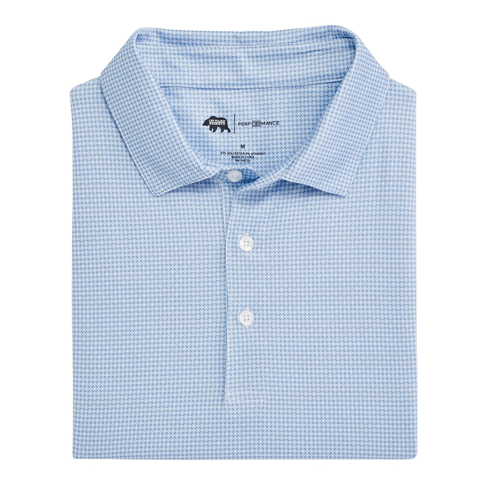 ONWARD RESERVE Men's Polo Onward Reserve Range Printed Performance Polo - Endless Sky || David's Clothing