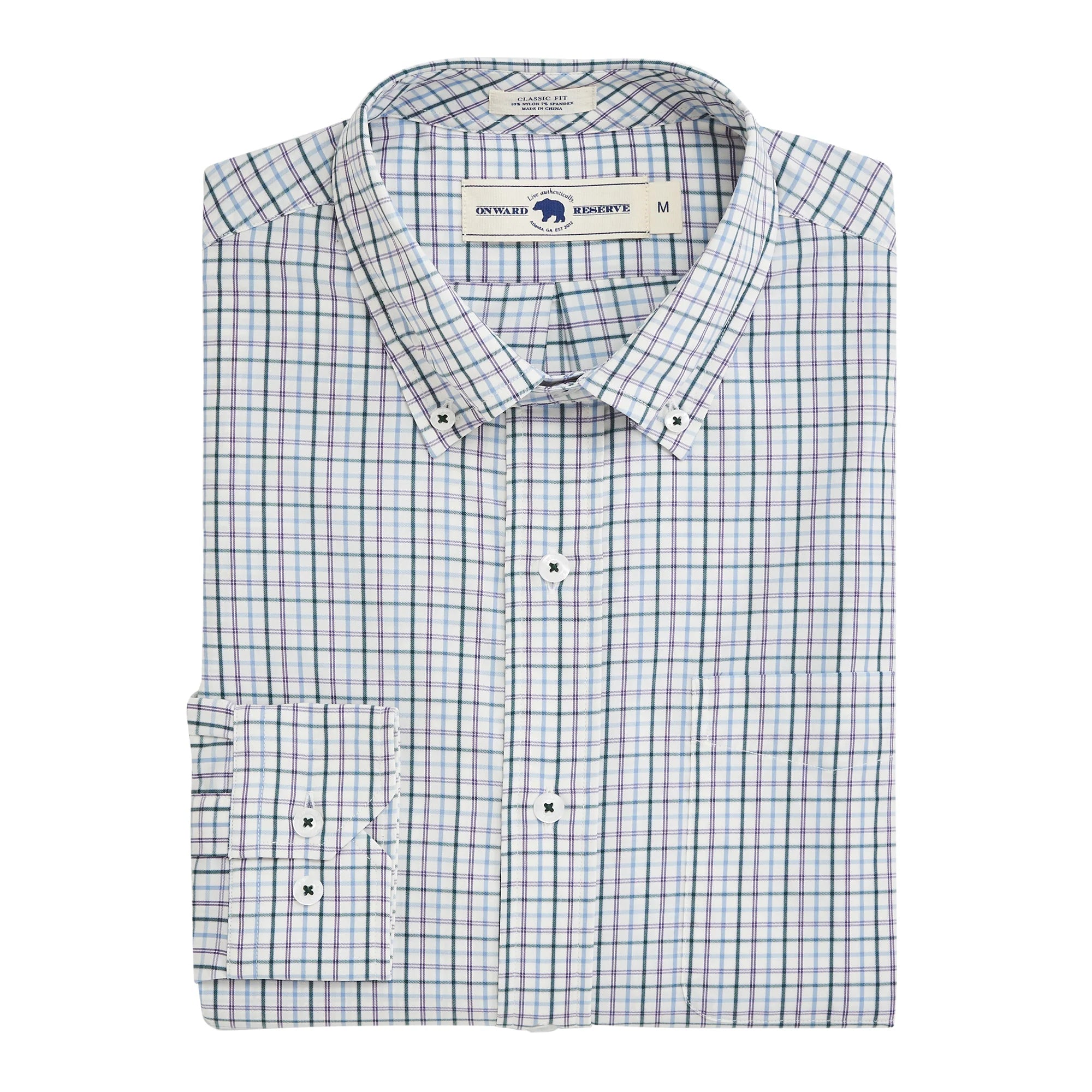 ONWARD RESERVE Men's Sport Shirt Onward Reserve Glencoe Classic Fit Performance Button Down || David's Clothing