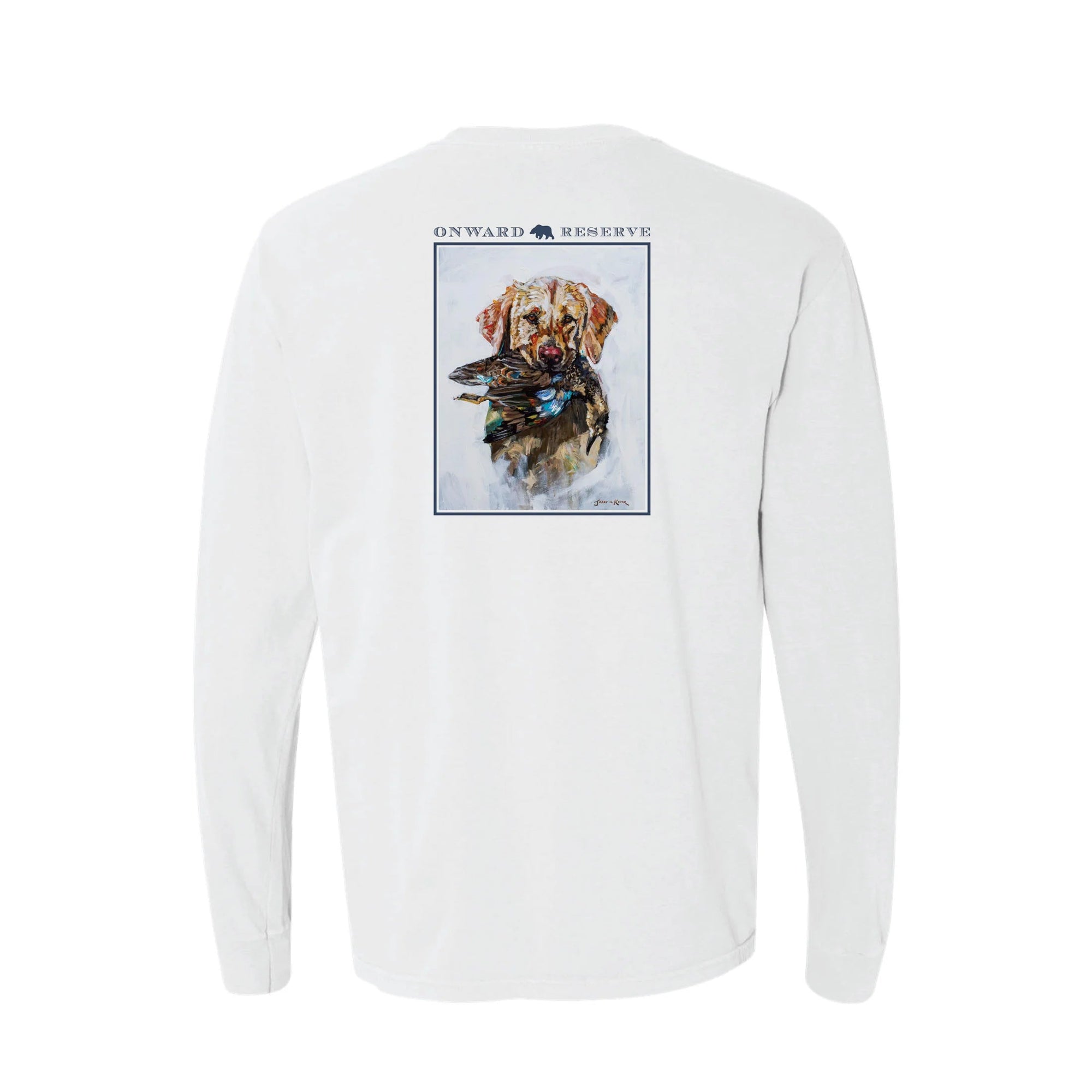 ONWARD RESERVE Men's Tees Duck head Long Sleeve Duck Dog Tee - White || David's Clothing