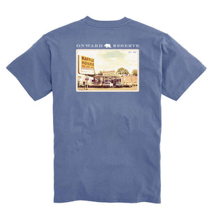 ONWARD RESERVE Men's Tees Onward Reserve Waffle House Postcard Tee - Washed Blue || David's Clothing