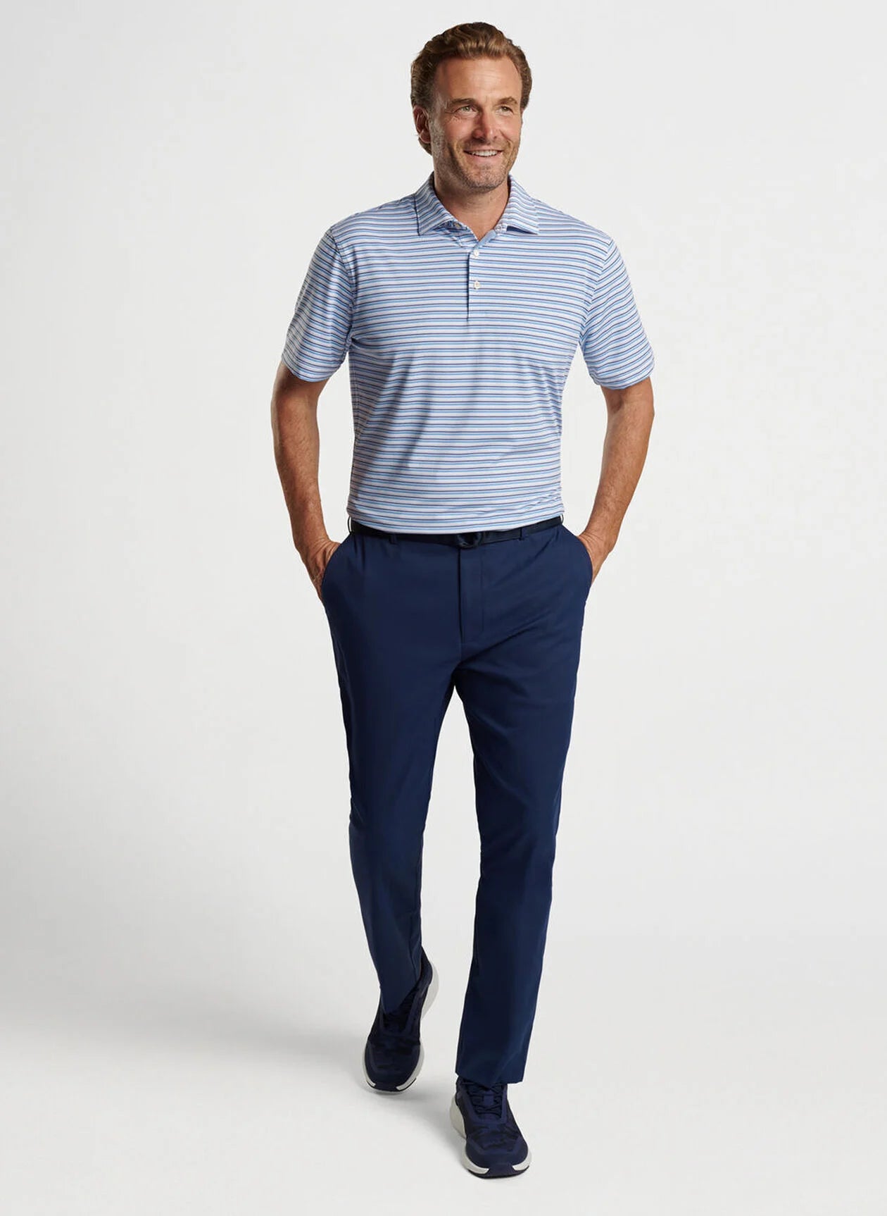 PETER MILLAR Men's Polo LIBERTY BLUE / S Peter Millar Fairmont Performance Jersey Polo || David's Clothing MF24EK25SLB