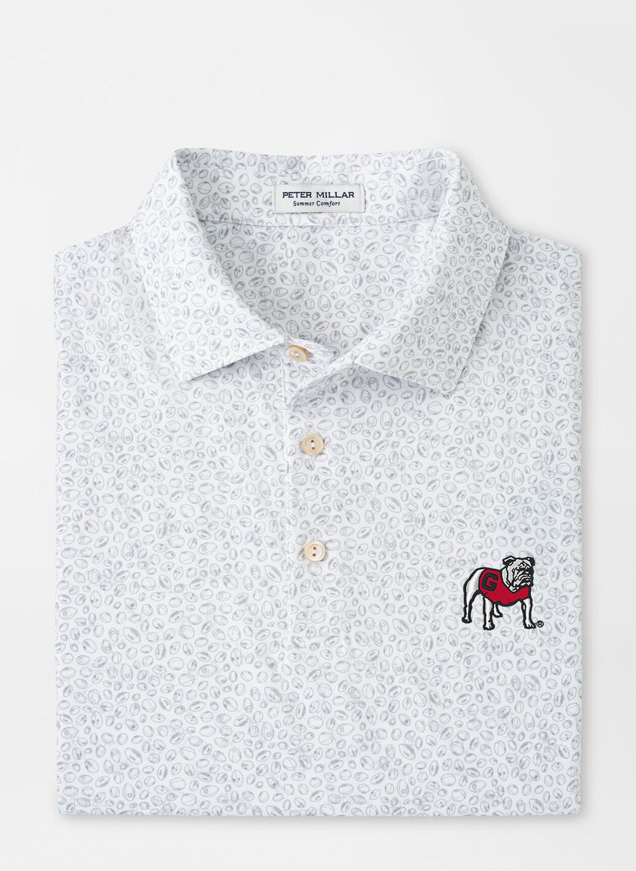 PETER MILLAR Men's Polo Peter Millar Georgia Standing Bulldog Blitz Performance Jersey Polo || David's Clothing