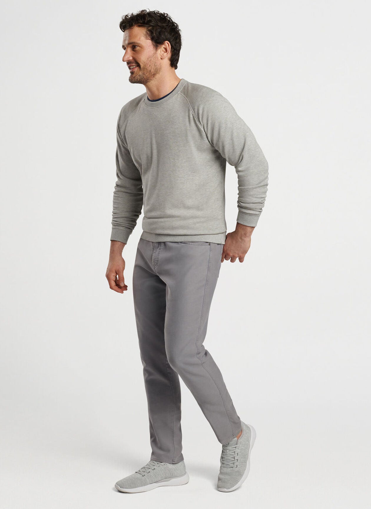 PETER MILLAR Men's Pullover LIGHT GREY / M Peter Millar Crown Comfort Knit Crew || David's Clothing MF24K48LG