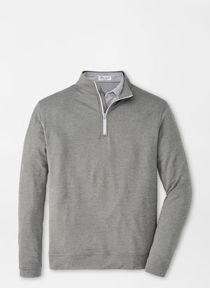 PETER MILLAR Men's Pullover SMOKE / M Peter Millar Perth Performance Melange Quarter-Zip || David's Clothing ME0EK40BS