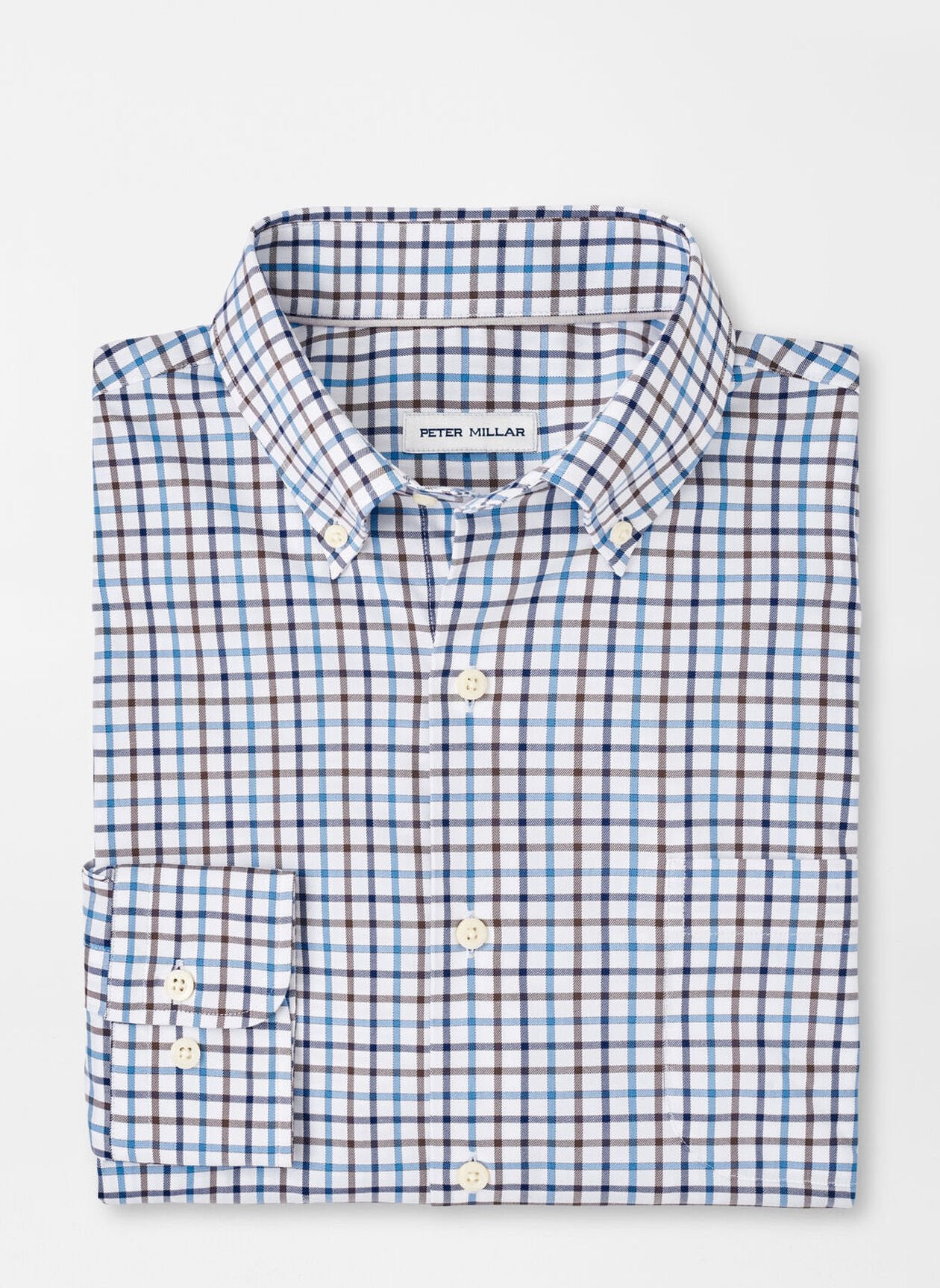 PETER MILLAR Men's Sport Shirt Peter Millar Calgary Crown Lite Cotton-Stretch Sport Shirt || David's Clothing