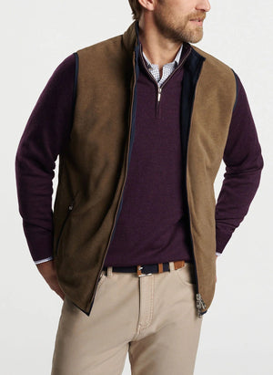 PETER MILLAR Mens Jackets Peter Millar Brentwood Reversible Fleece Vest || David's Clothing