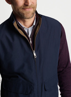 PETER MILLAR Mens Jackets Peter Millar Brentwood Reversible Fleece Vest || David's Clothing