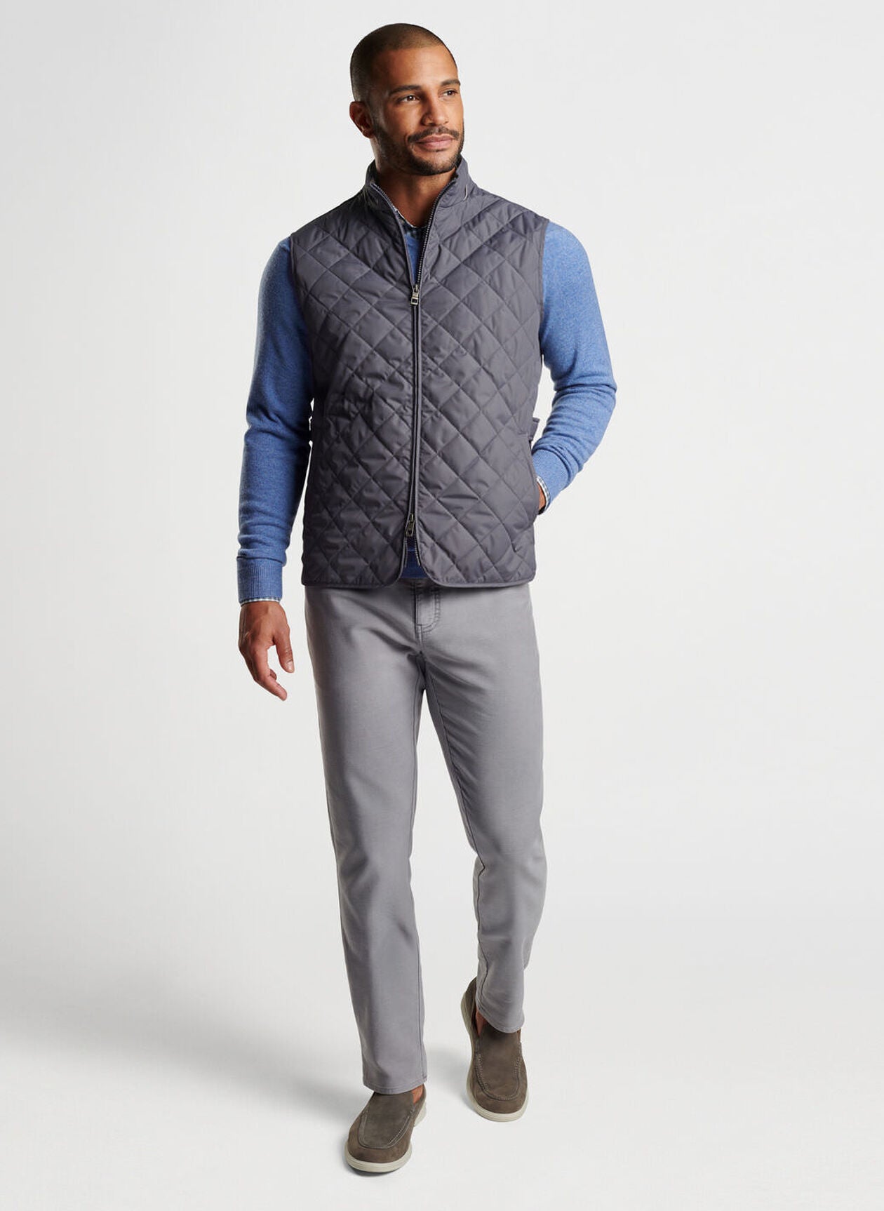 PETER MILLAR Mens Jackets IRON / M Peter Millar Essex Vest || David's Clothing MF24Z01I