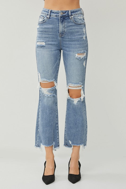 Olivia Dark Blue High Rise Flare Jeans – Moreno's Wear
