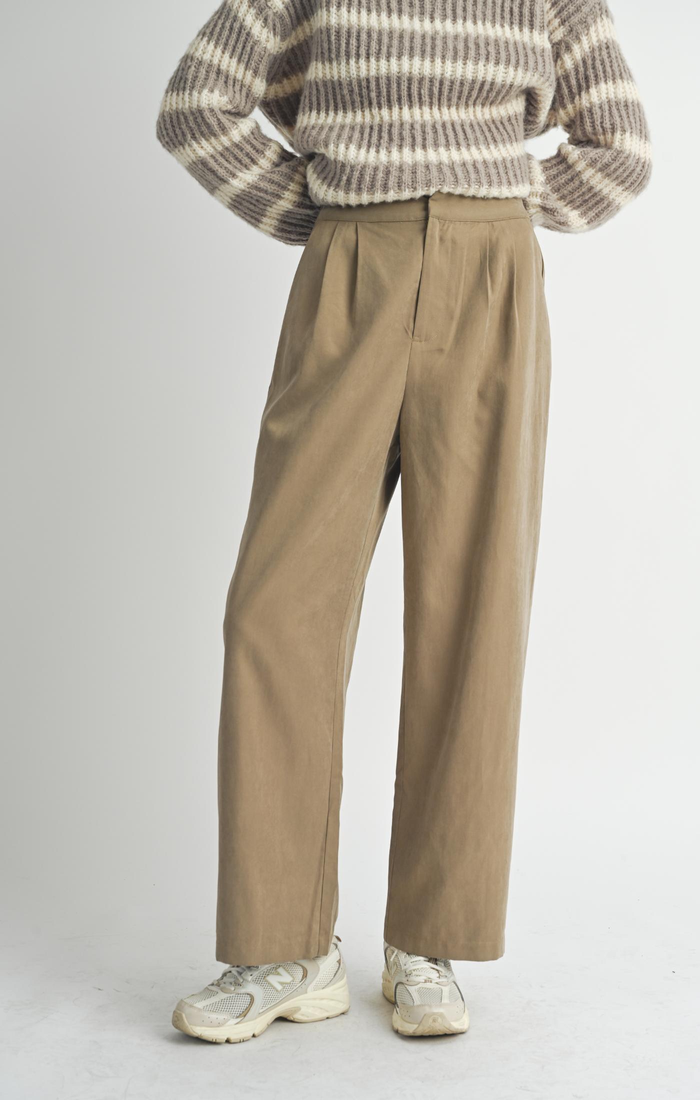 SADIE AND SAGE Women's Pants Sadie and Sage Olive Groves Front Pleat Trousers || David's Clothing