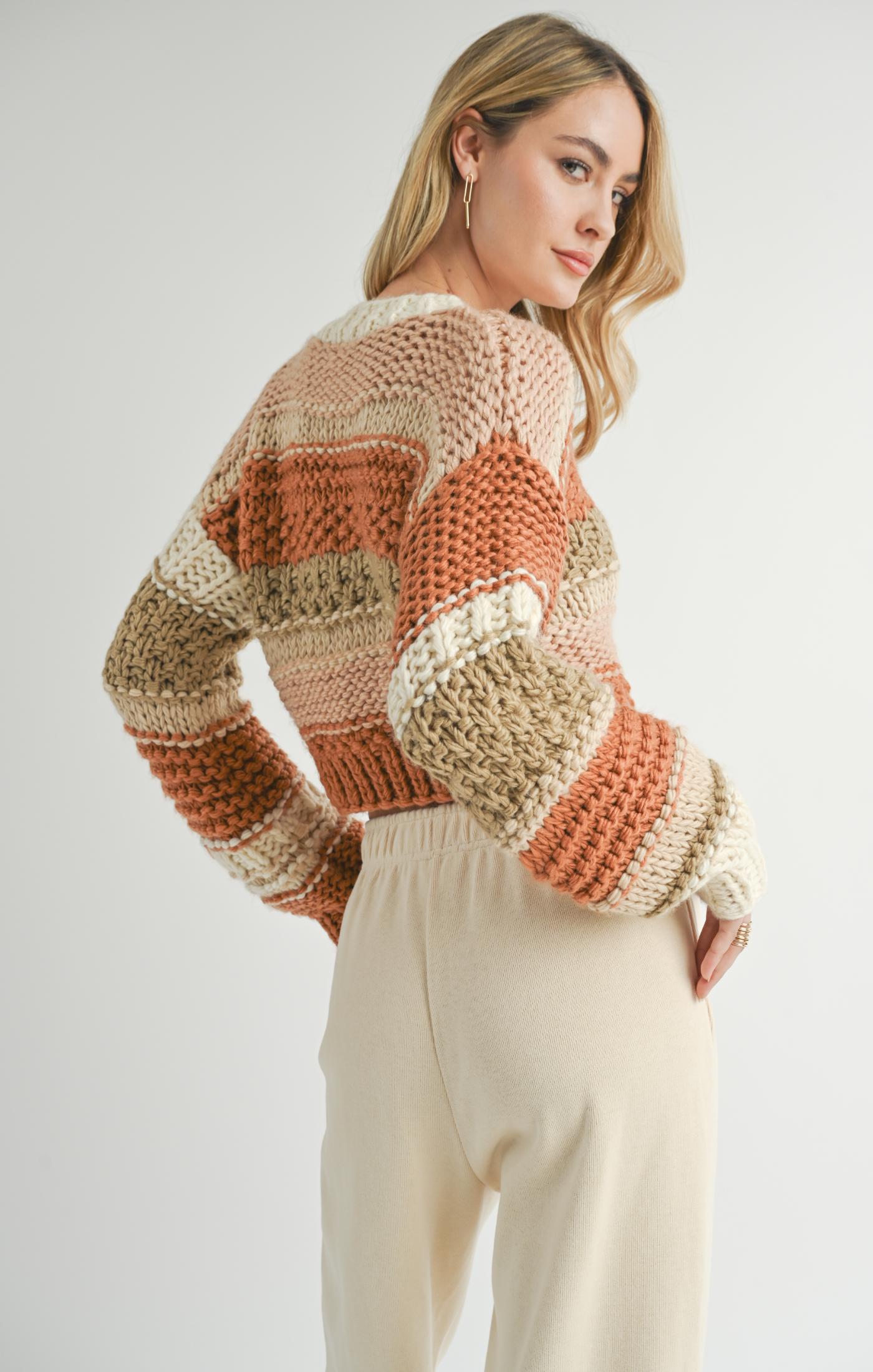 SADIE AND SAGE Women's Sweaters Sadie And Sage Butter Pecan Chunky Sweater || David's Clothing