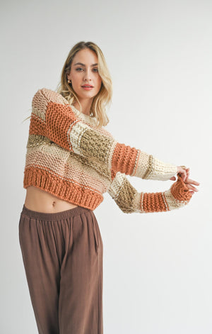 SADIE AND SAGE Women's Sweaters Sadie And Sage Butter Pecan Chunky Sweater || David's Clothing