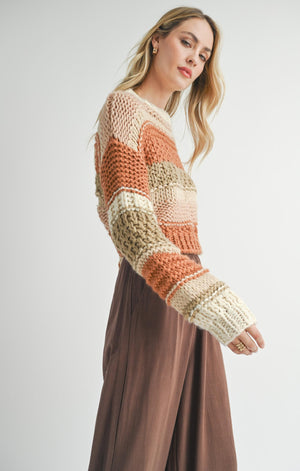 SADIE AND SAGE Women's Sweaters Sadie And Sage Butter Pecan Chunky Sweater || David's Clothing