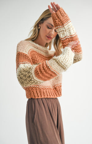 SADIE AND SAGE Women's Sweaters Sadie And Sage Butter Pecan Chunky Sweater || David's Clothing