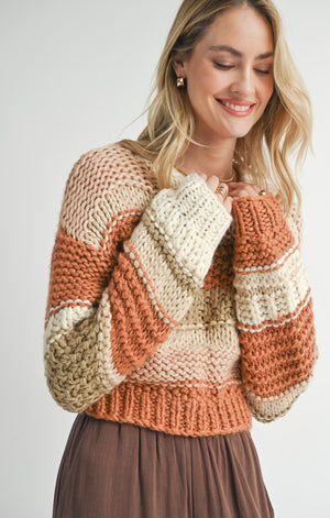 SADIE AND SAGE Women's Sweaters Sadie And Sage Butter Pecan Chunky Sweater || David's Clothing