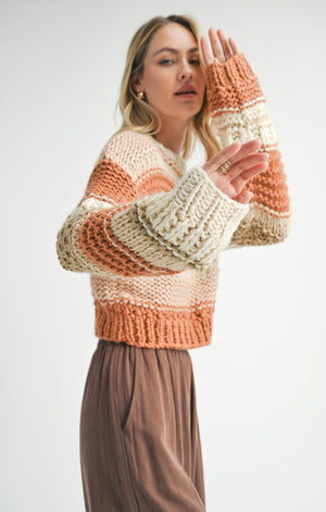 SADIE AND SAGE Women's Sweaters Sadie And Sage Butter Pecan Chunky Sweater || David's Clothing