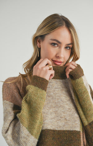 SADIE AND SAGE Women's Sweaters Sadie And Sage Forest Walk Turtleneck Sweater || David's Clothing