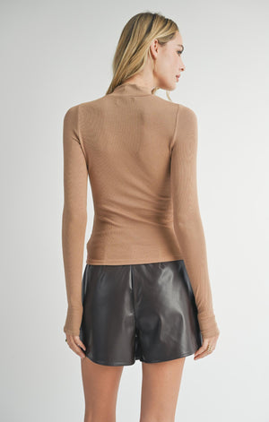 SADIE AND SAGE Women's Top Ronan Mock Neck Knit Top || David's Clothing