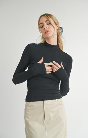 SADIE AND SAGE Women's Top Sadie And Sage Ronan Turtleneck Knit Top || David's Clothing