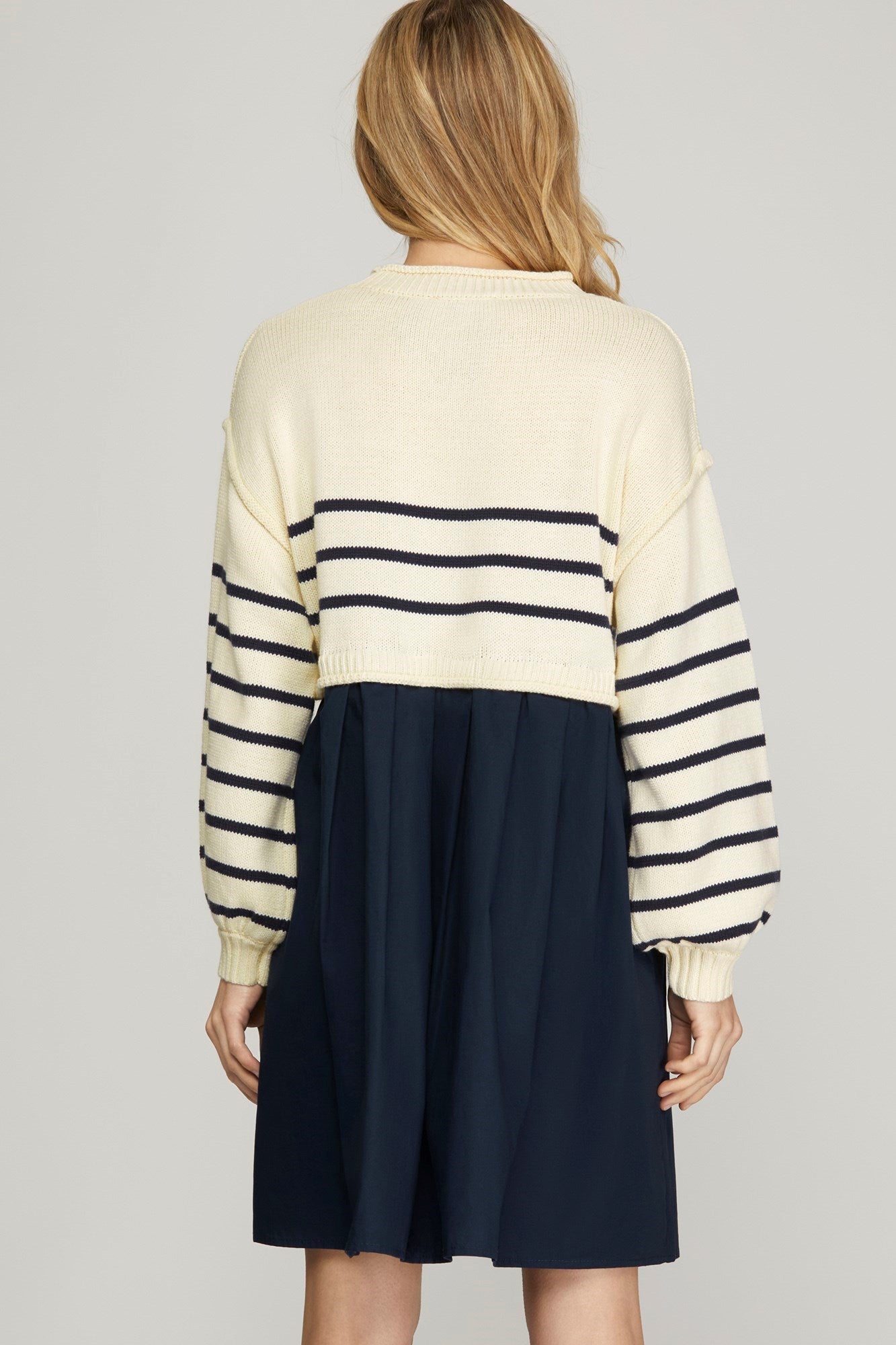 SHE AND SKY Women's Dresses  Over Sized Striped Sweater And Dress Combo || David's Clothing