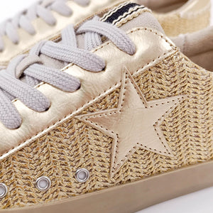 SHU SHOP Women's Shoes Shu Shop Paula Sneaker Gold Woven || David's Clothing