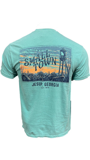 SOUTHERN FRIED COTTON Men's Tees SEAFOAM / S Small Town Jesup GA Short Sleeve Tee || David's Clothing ND552SF