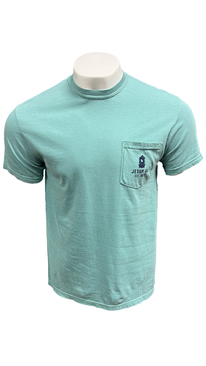 SOUTHERN FRIED COTTON Men's Tees SEAFOAM / S Small Town Jesup GA Short Sleeve Tee || David's Clothing ND552SF