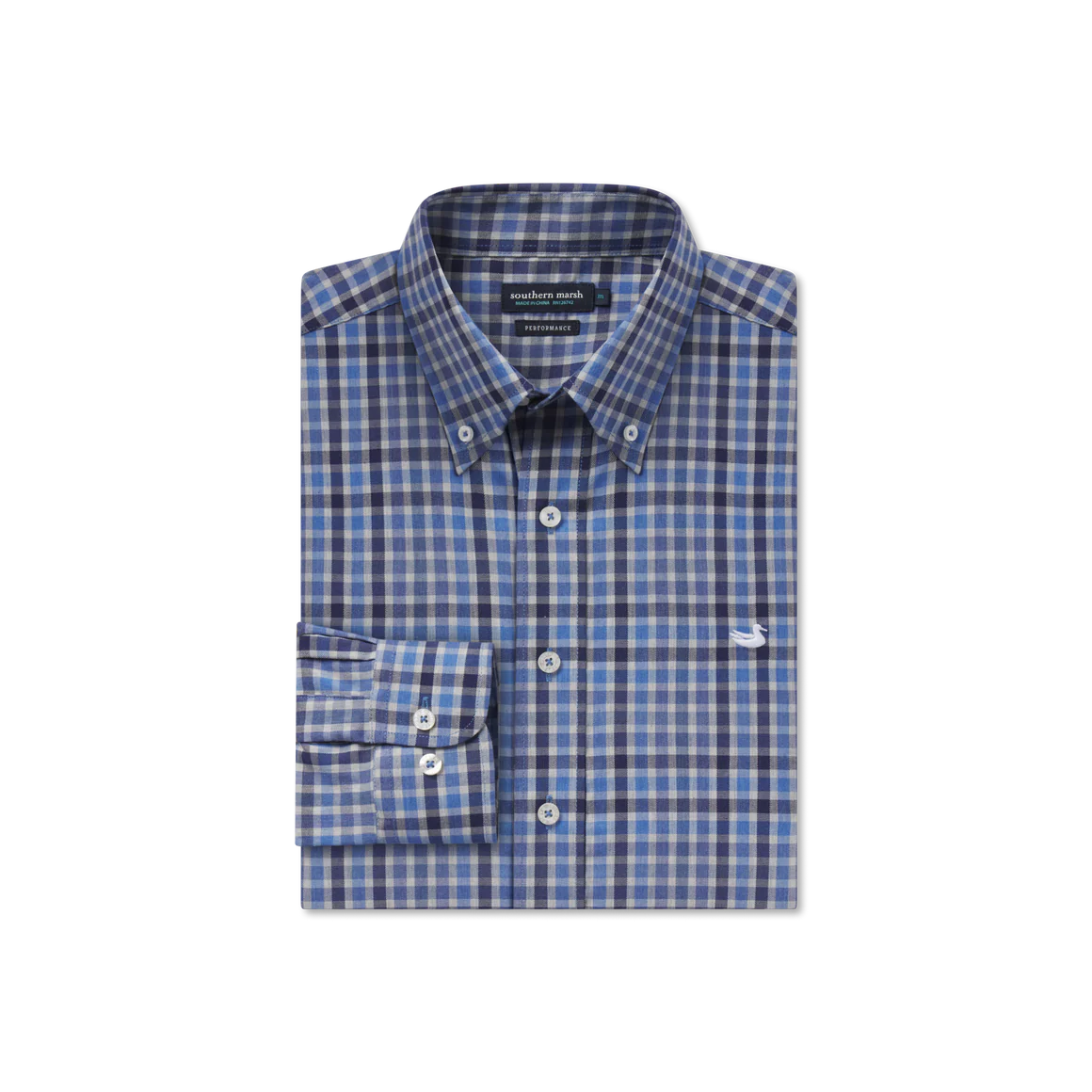 SOUTHERN MARSH COLLECTION Men's Sport Shirt  Southern Marsh Brantley Performance Dress Shirt || David's Clothing