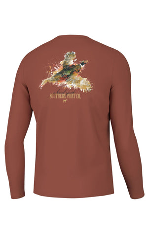 Southern Point Co. Kid's Tees Southern Point Youth Splatter Series Pheasant Long Sleeve Tee || David's Clothing