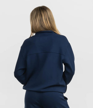 SOUTHERN SHIRT CO. Women's Top Southern shirt AstroKnit Performance Qtr Zip - Classic Navy || David's Clothing