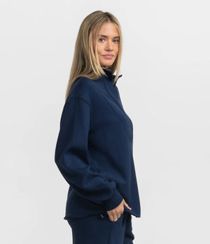 SOUTHERN SHIRT CO. Women's Top Southern shirt AstroKnit Performance Qtr Zip - Classic Navy || David's Clothing