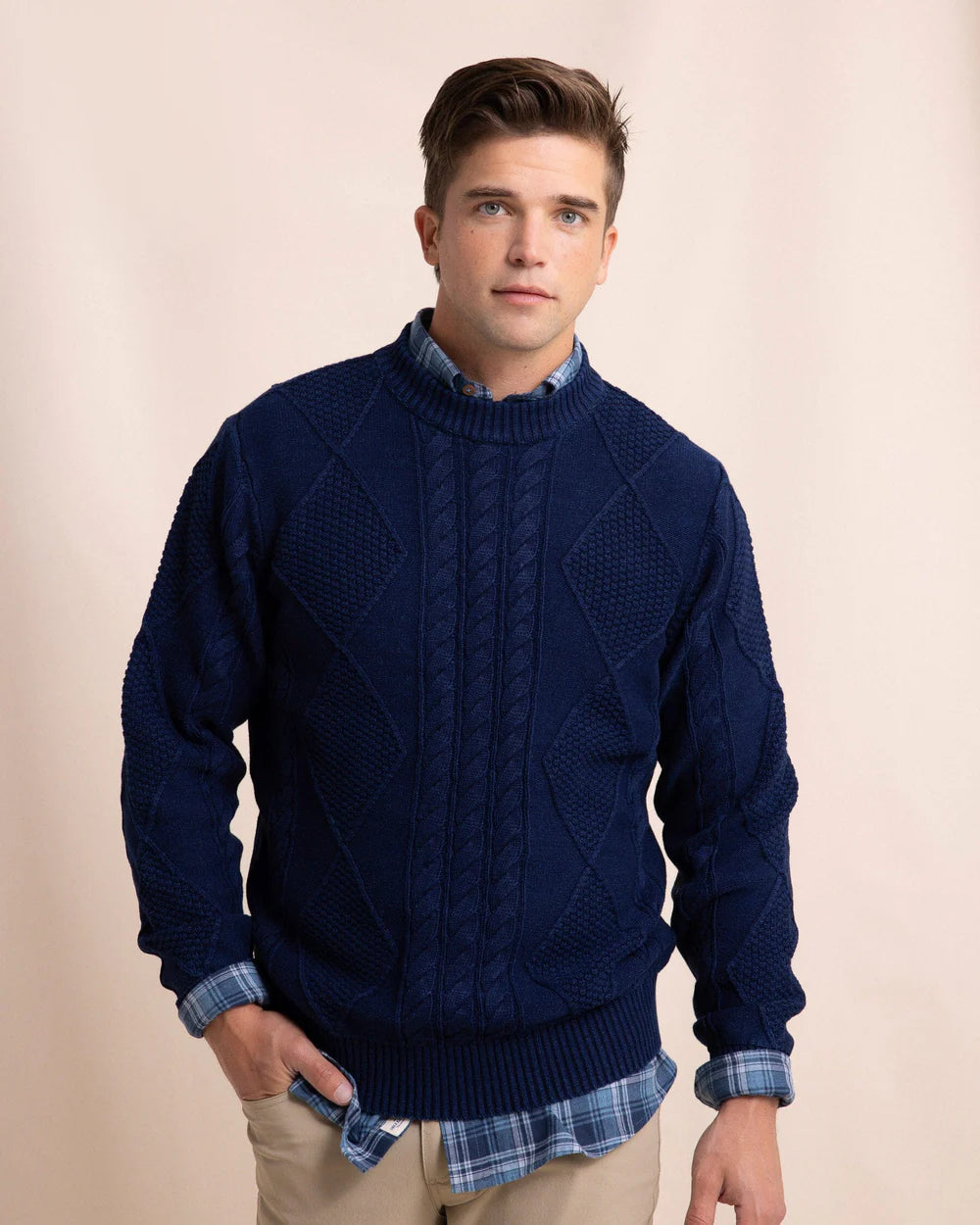 SOUTHERN TIDE Men's Pullover Southern Tide Broad River Indigo Crew || David's Clothing