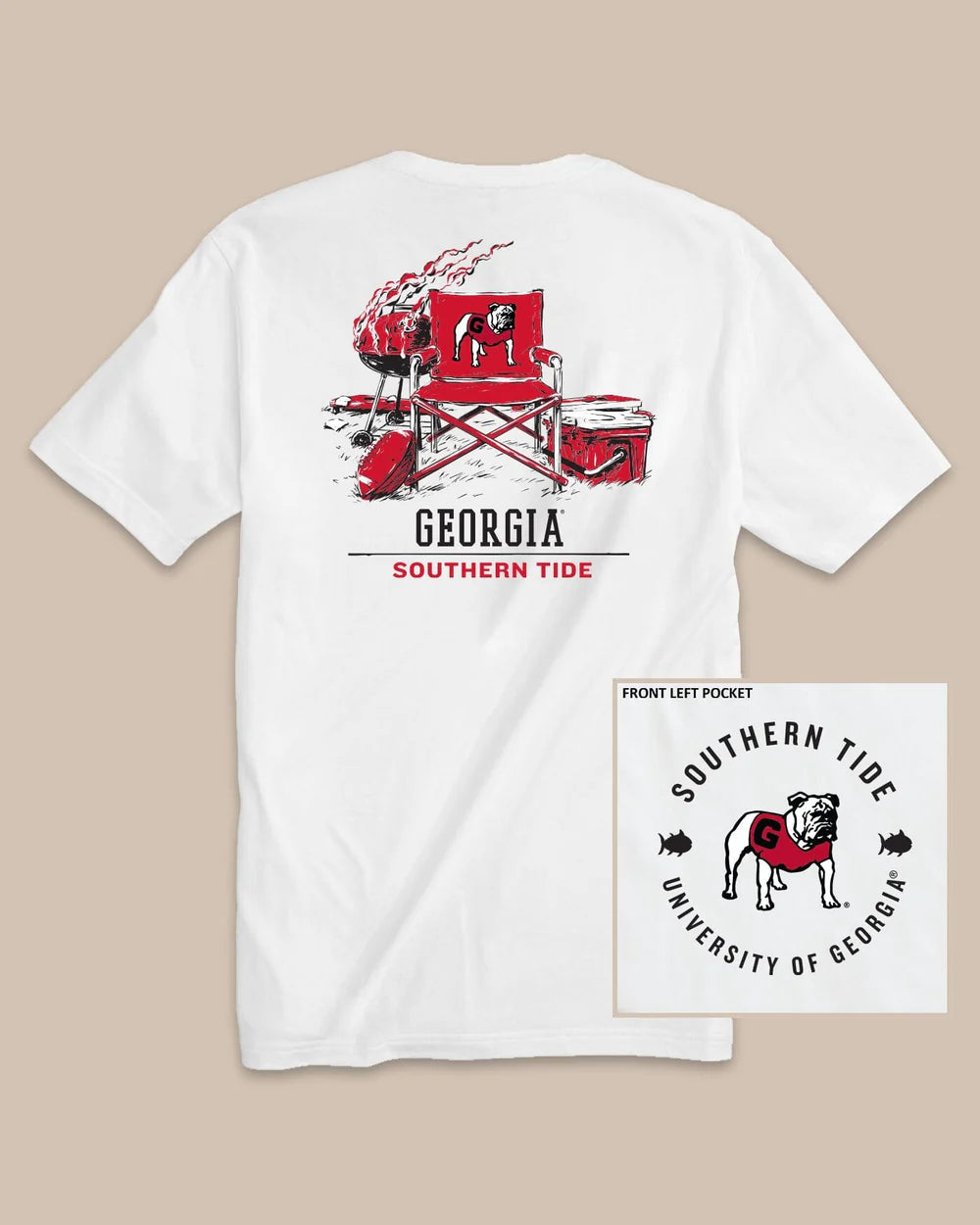 SOUTHERN TIDE Men's Tees Southern Tide Georgia Bulldogs Gameday BBQ Tailgate T-Shirt || David's Clothing