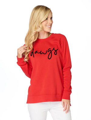 STEWART SIMMONS Women's Top Stewart Simmons The Dawgs Embroidered Pullover || David's Clothing