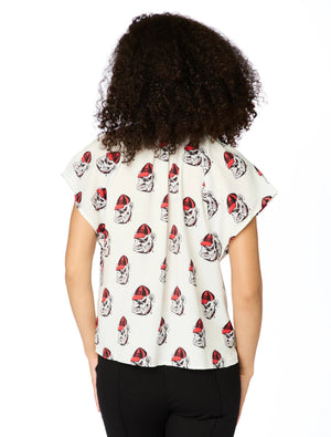 STEWART SIMMONS Women's Top Stewart Simmons The Georgia Bulldogs Poly Blouse || David's Clothing