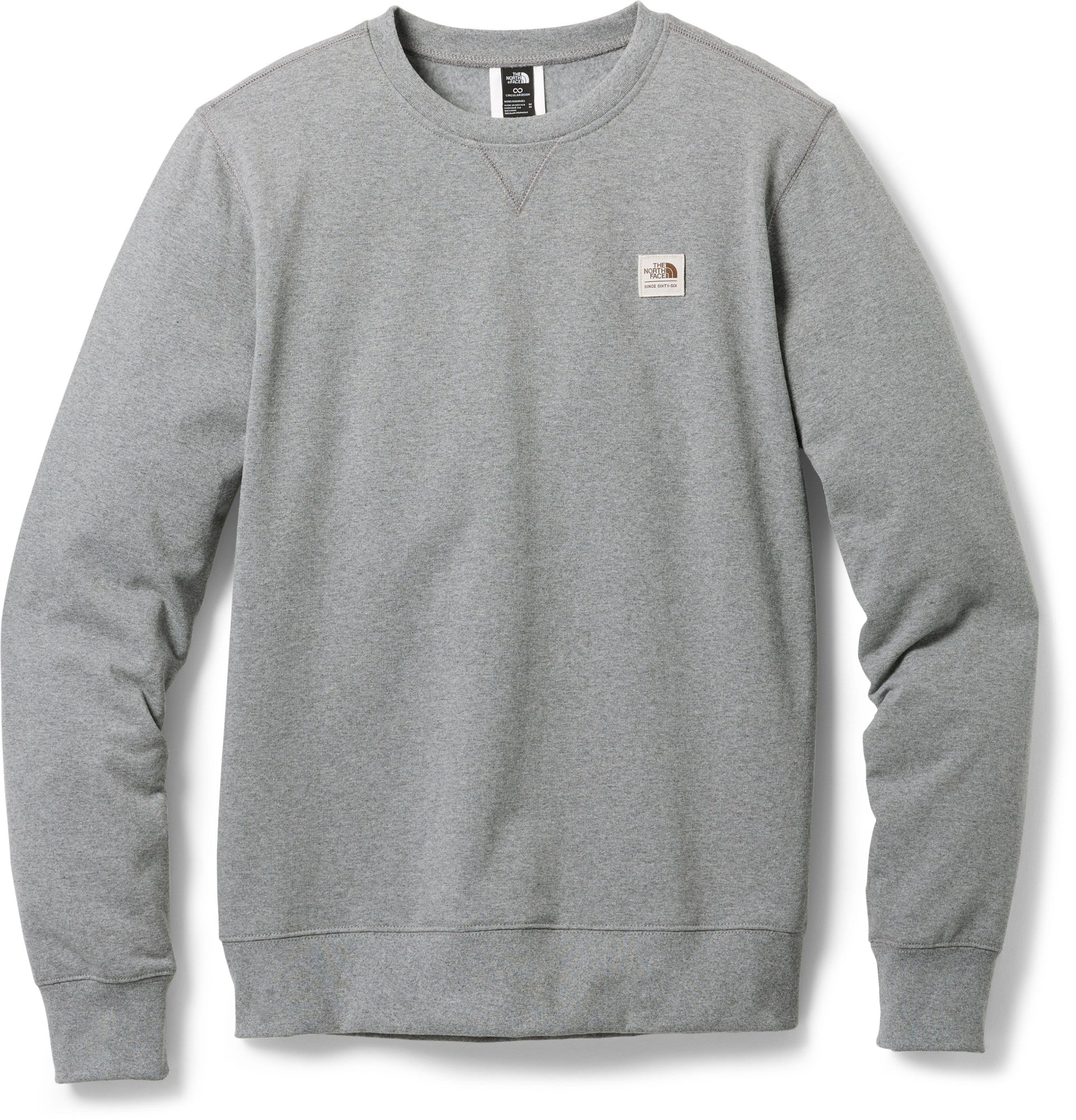 THE NORTH FACE Men's Pullover GREY HEATHER / M North Face Heritage Patch Crew Sweatshirt || David's Clothing NF0A7WXH6I2