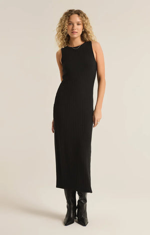 Z SUPPLY Women's Dresses BLACK / XS Z Supply Raewyn Rib Midi Dress || David's Clothing LP02106810