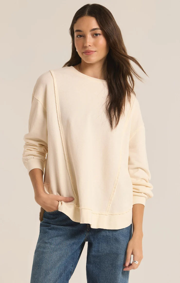 Z SUPPLY Women's Sweater Z Supply Replay French Terry Sweatshirt || David's Clothing