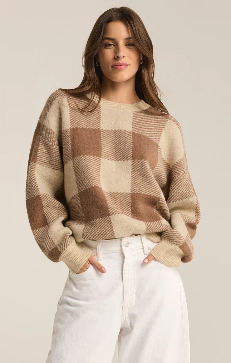 Z SUPPLY Women's Sweaters Z Supply Check You Later Plaid Sweater || David's Clothing