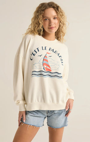 Z SUPPLY Women's Sweaters Z Supply Le Paradis Sunday Sweatshirt || David's Clothing