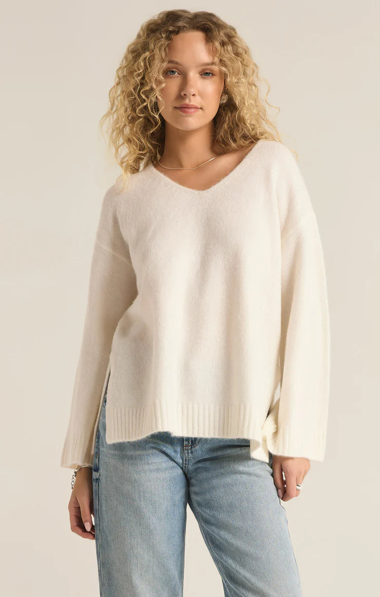 Z SUPPLY Women's Sweaters XS / SEA SALT Z Supply Modern V-Neck Sweater || David's Clothing ZW233811