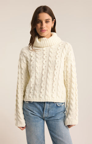 Z SUPPLY Women's Sweaters Z Supply Tied To You Cable Knit Turtleneck Sweater || David's Clothing