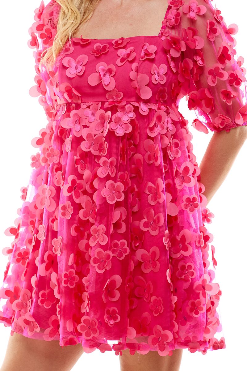 Pink Flower Dress Women